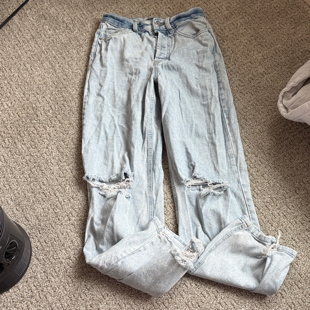 Light Blue Distressed Women Jeans